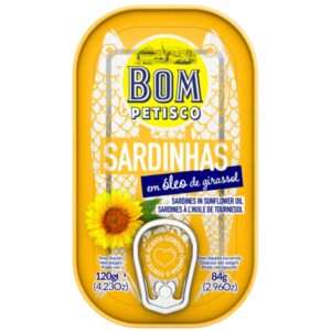 BOM PETISCO SARDYNKI PORTUGALSKIE W OLEJU SŁONECZNIKOWYM 120G